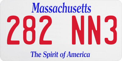 MA license plate 282NN3