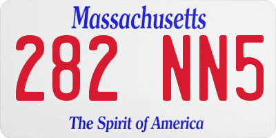 MA license plate 282NN5