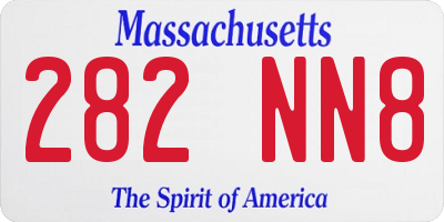 MA license plate 282NN8