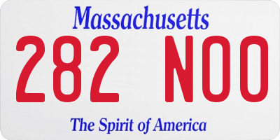 MA license plate 282NO0