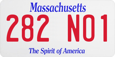 MA license plate 282NO1
