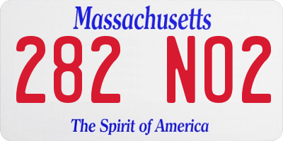 MA license plate 282NO2
