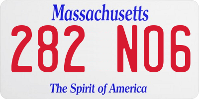 MA license plate 282NO6