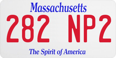 MA license plate 282NP2