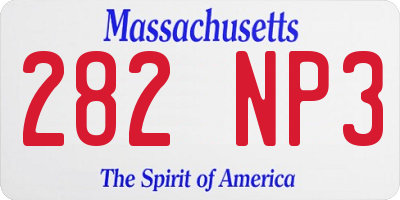 MA license plate 282NP3