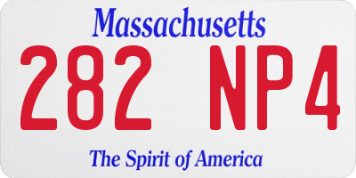 MA license plate 282NP4