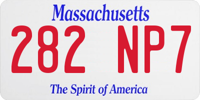 MA license plate 282NP7