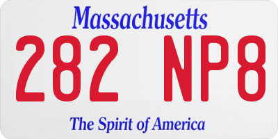 MA license plate 282NP8