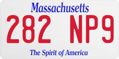 MA license plate 282NP9