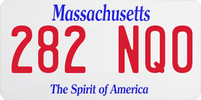 MA license plate 282NQ0