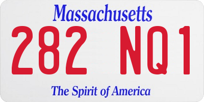 MA license plate 282NQ1