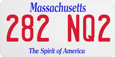 MA license plate 282NQ2