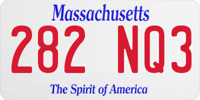 MA license plate 282NQ3