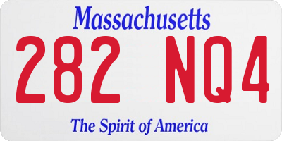 MA license plate 282NQ4
