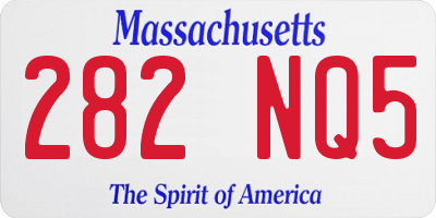 MA license plate 282NQ5