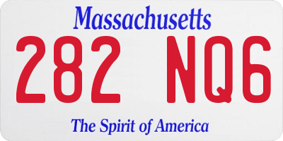 MA license plate 282NQ6