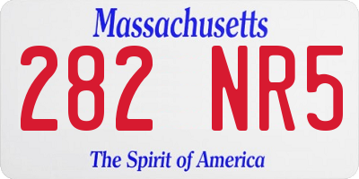 MA license plate 282NR5