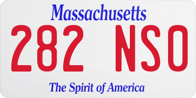 MA license plate 282NS0