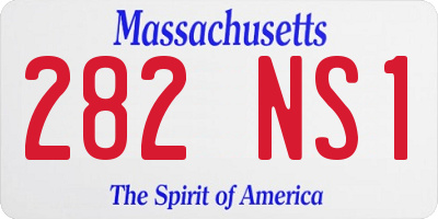 MA license plate 282NS1