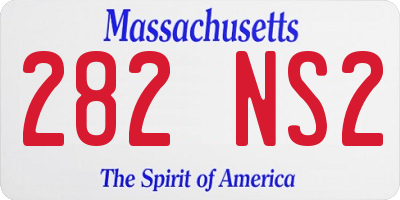 MA license plate 282NS2