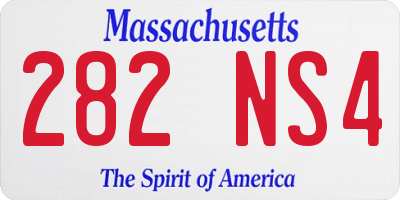 MA license plate 282NS4