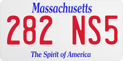 MA license plate 282NS5