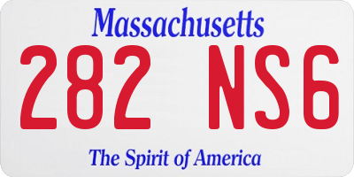 MA license plate 282NS6