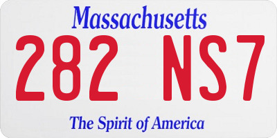 MA license plate 282NS7