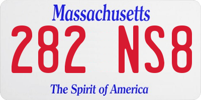 MA license plate 282NS8