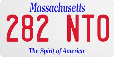MA license plate 282NT0