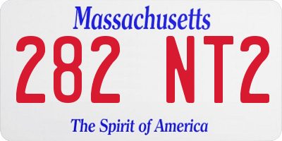 MA license plate 282NT2