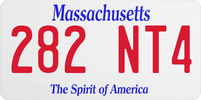 MA license plate 282NT4