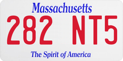 MA license plate 282NT5
