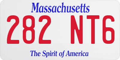 MA license plate 282NT6
