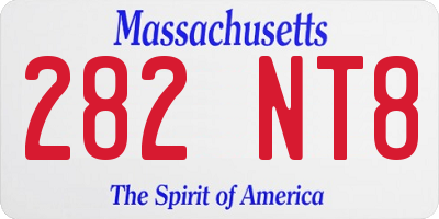 MA license plate 282NT8
