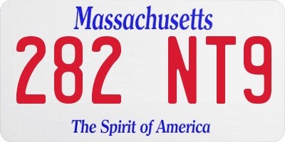 MA license plate 282NT9