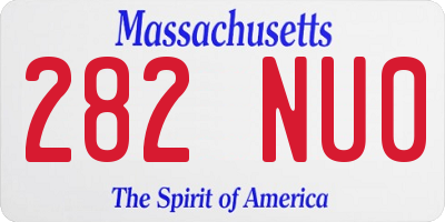 MA license plate 282NU0