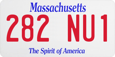 MA license plate 282NU1