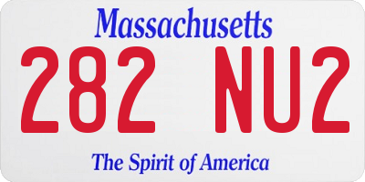 MA license plate 282NU2