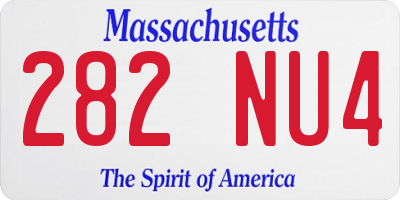 MA license plate 282NU4