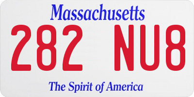 MA license plate 282NU8