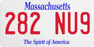 MA license plate 282NU9