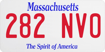 MA license plate 282NV0