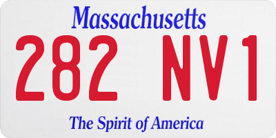 MA license plate 282NV1