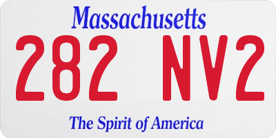 MA license plate 282NV2