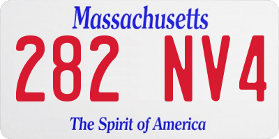 MA license plate 282NV4