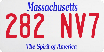 MA license plate 282NV7