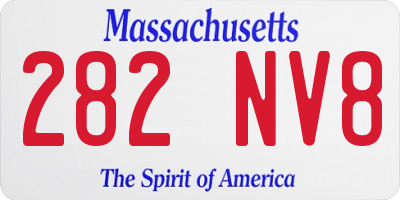 MA license plate 282NV8