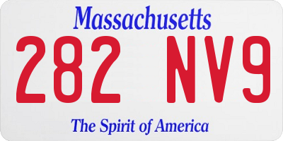 MA license plate 282NV9