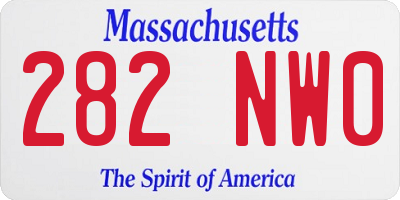 MA license plate 282NW0